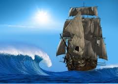 bigstock_The_ancient_ship_in_the_sea_17384813